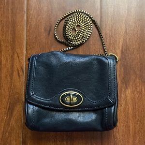 Fossil small black leather crossbody